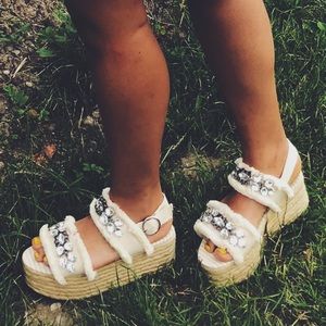 Zara chunky espadrilles with gems